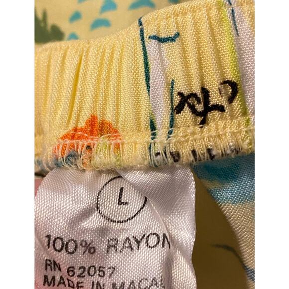 Holly Lane Women's Yellow Sea Shore Postcard Print Lightweight Skirt Size Large - Picture 6 of 8